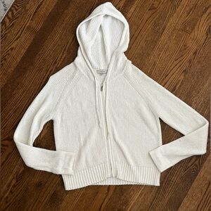 Elegant Cream Knit Hoodie
